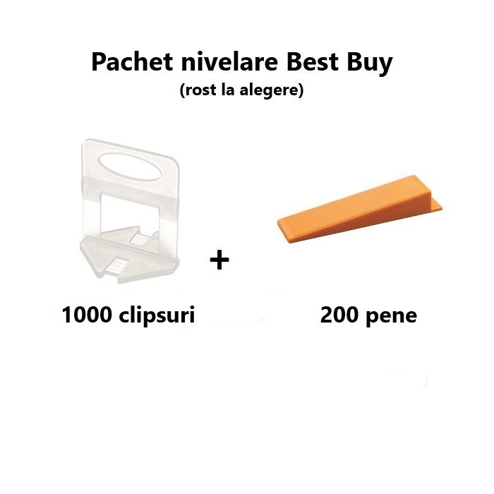 Set 1000 clipsuri si 200 de pene CONFORT pentru plăci cu grosimi între 3 și 12 mm