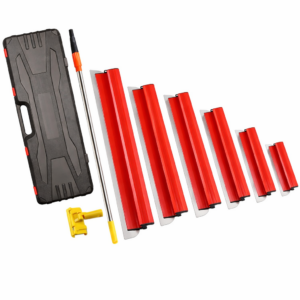 Set 6 gletiere profesionale din otel inoxidabil – 15, 25, 40, 60, 80, 100 cm, maner telescopic - 0.8-1.3 metri