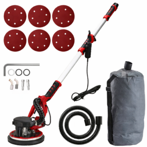 Masina de slefuit pentru pereti, tavane, plafoane si rigips cu brat telescopic reglabil Thomas, 1350W, 1300–2800 rotații/min, 6 discuri de slefuire