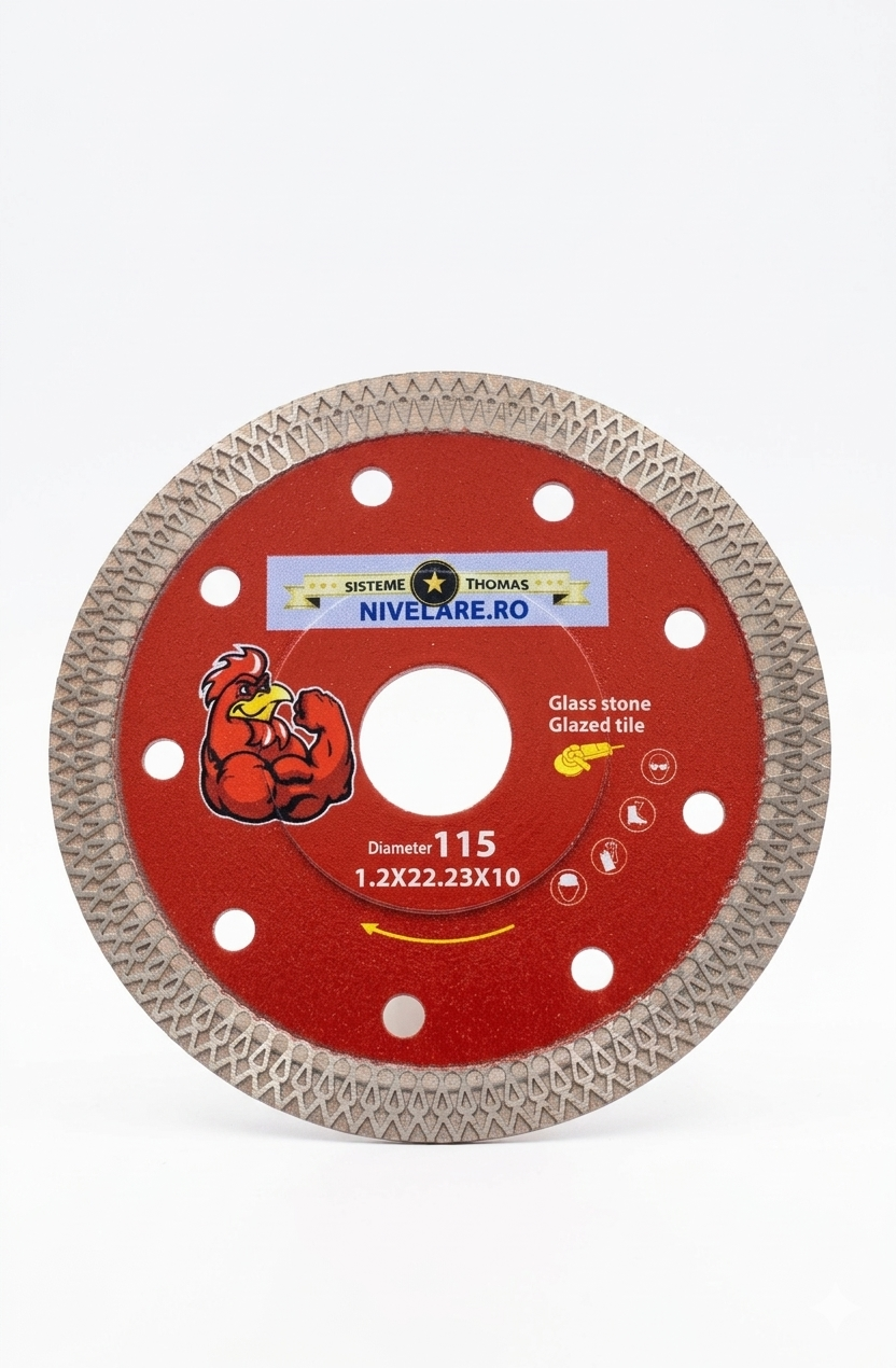 Disc diamantat turbo 115 mm, Ultra-subtire 1.2 mm, taiere umeda si uscata